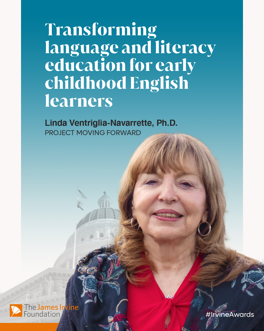 Dr. Linda VentrigliaNavarrette, receives a 2023 James Irvine